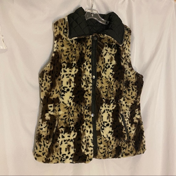 NW KC Collections Reversible Leopard Vest Sz 1X - Picture 2 of 16